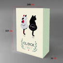 42x18cm Home Office Bedroom Decoration Battery Operated Cat Shaped Wall Clock with Swinging Tails(White)