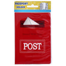 2 PCS Post Pattern Red Passport Card Bag