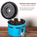 800ml Stainless Steel Sealed Food Coffee Grounds Bean Storage Container with Built-in CO2 Gas Vent Valve & Calendar (Silver)