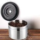 800ml Stainless Steel Sealed Food Coffee Grounds Bean Storage Container with Built-in CO2 Gas Vent Valve & Calendar (Silver)