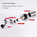 Portable Conical Burr Mill Manual Stainless Steel Hand Crank Coffee Bean Grinder, Capacity: 30g