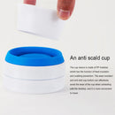 350ml Outdoor Pocket-Sized Coffee Tea Collapsible Travel Mug Silicone Cup with Lid (Magenta)