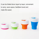 350ml Outdoor Pocket-Sized Coffee Tea Collapsible Travel Mug Silicone Cup with Lid (Magenta)