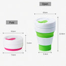 350ml Outdoor Pocket-Sized Coffee Tea Collapsible Travel Mug Silicone Cup with Lid (Magenta)