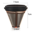 Stainless Steel Cone Shaped Pour Over Coffee Dripper with Double Layered Filter