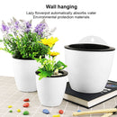Self-Watering Planter Grow Plants Lazy Flower Pots Wall-hanging Round Resin Plastic Flower Pots, Size: 11x8x10.5cm(White)