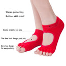 One Pair Open Toe Open Instep Anti-slip Sports Female Yoga Socks, Size: 34 - 39 (EUR)(Light Grey)