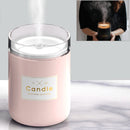 3life-204 1.5W Candle USB Desk Humidifier Diffuser Aroma Mist Nebulizer with LED Night Light for Office, Home Bedroom, Capacity: 220ml, DC 5V(Pink)