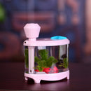 460ML Fish Tank Style Ultrasonic Aromatherapy Air Purifier Humidifier USB Atomizer with LED Night Light(Pink)