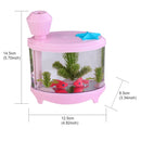 460ML Fish Tank Style Ultrasonic Aromatherapy Air Purifier Humidifier USB Atomizer with LED Night Light(Pink)