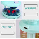 460ML Fish Tank Style Ultrasonic Aromatherapy Air Purifier Humidifier USB Atomizer with LED Night Light(Pink)