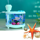 460ML Fish Tank Style Ultrasonic Aromatherapy Air Purifier Humidifier USB Atomizer with LED Night Light(Green)