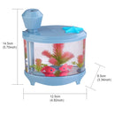 460ML Fish Tank Style Ultrasonic Aromatherapy Air Purifier Humidifier USB Atomizer with LED Night Light(Blue)