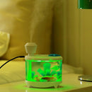 460ML Fish Tank Style Ultrasonic Aromatherapy Air Purifier Humidifier USB Atomizer with LED Night Light(White)