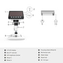 50X-1000X 1080P Portable Electronic Digital Desktop Microscope with LED Light, Support Micro SD Card (32GB Max) (White)