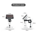50X-1000X 1080P Portable Electronic Digital Desktop Microscope with LED Light, Support Micro SD Card (32GB Max) (White)