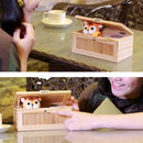 Creative Cute Tiger Funny Present Sound Version Wooden Electronic Useless Box Novel Stress-Reduction Desk Decoration, Size: 19.2*8.5*11cm