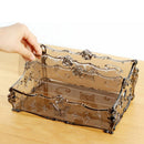 European Style Dresser Plastic Transparent Detachable Beauty Makeup Tools Shelf Storage Box, Size: 25.5*17*10cm