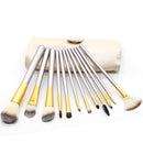 12 PCS High-grade Beige Beauty Makeup Brushes Tools Kit, Size: 22*29cm