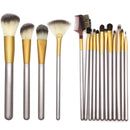 18 PCS High-grade Beige Beauty Makeup Brushes Tools Kit, Size: 25*46cm