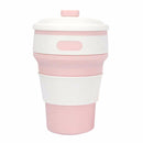 350ml Folding Portable Silicone Coffee Cup Multi-function Travel Cup (Pink)