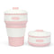 350ml Folding Portable Silicone Coffee Cup Multi-function Travel Cup (Pink)