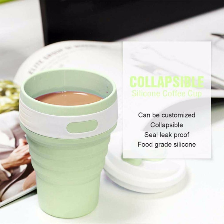 350ml Folding Portable Silicone Coffee Cup Multi-function Travel Cup (Pink)