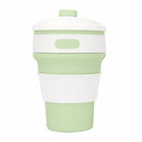 350ml Folding Portable Silicone Coffee Cup Multi-function Travel Cup (Green)