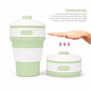 350ml Folding Portable Silicone Coffee Cup Multi-function Travel Cup (Green)