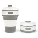 350ml Folding Portable Silicone Coffee Cup Multi-function Travel Cup (Grey)