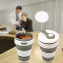 350ml Folding Portable Silicone Coffee Cup Multi-function Travel Cup (Grey)