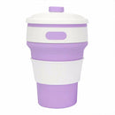 350ml Folding Portable Silicone Coffee Cup Multi-function Travel Cup (Purple)