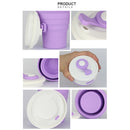 350ml Folding Portable Silicone Coffee Cup Multi-function Travel Cup (Purple)