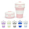 350ml Folding Portable Silicone Coffee Cup Multi-function Travel Cup (Pink)