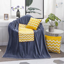 Wave Pattern Multifunctional Plush Blanket Square Pillow Quilt Office Car Pillow Cushion, Size : M