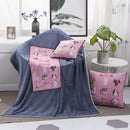 Animals Pattern Multifunctional Plush Blanket Square Pillow Quilt Office Car Pillow Cushion, Size : M