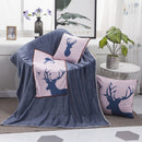 Milu Deer Pattern Multifunctional Plush Blanket Square Pillow Quilt Office Car Pillow Cushion, Size : M