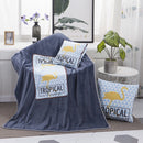 Flamingo Pattern Multifunctional Plush Blanket Square Pillow Quilt Office Car Pillow Cushion, Size : M