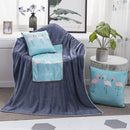 Green Nordic Life Pattern Multifunctional Plush Blanket Square Pillow Quilt Office Car Pillow Cushion, Size : M