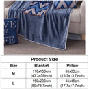 Deer Pattern Multifunctional Plush Blanket Square Pillow Quilt Office Car Pillow Cushion, Size : M