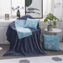 Happy New Year Pattern Multifunctional Plush Blanket Square Pillow Quilt Office Car Pillow Cushion, Size : M