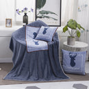 Blue Mule Deer Pattern Multifunctional Plush Blanket Square Pillow Quilt Office Car Pillow Cushion, Size : M
