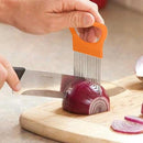 10 PCS Stainless Steel Vegetable Onion Cutter Holder Meat Needle Kitchen Tools(Orange)
