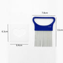 10 PCS Stainless Steel Vegetable Onion Cutter Holder Meat Needle Kitchen Tools(Blue)