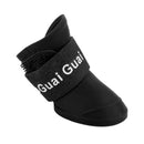 Lovely Pet Dog Shoes Puppy Candy Color Rubber Boots Waterproof Rain Shoes, S, Size: 4.3 x 3.3cm(Black)