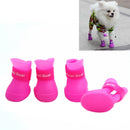 Lovely Pet Dog Shoes Puppy Candy Color Rubber Boots Waterproof Rain Shoes, S, Size: 4.3 x 3.3cm(Pink)