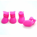 Lovely Pet Dog Shoes Puppy Candy Color Rubber Boots Waterproof Rain Shoes, S, Size: 4.3 x 3.3cm(Pink)