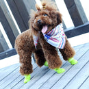 Lovely Pet Dog Shoes Puppy Candy Color Rubber Boots Waterproof Rain Shoes, S, Size: 4.3 x 3.3cm(Blue)