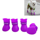 Lovely Pet Dog Shoes Puppy Candy Color Rubber Boots Waterproof Rain Shoes, S, Size: 4.3 x 3.3cm(Purple)