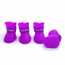Lovely Pet Dog Shoes Puppy Candy Color Rubber Boots Waterproof Rain Shoes, S, Size: 4.3 x 3.3cm(Purple)